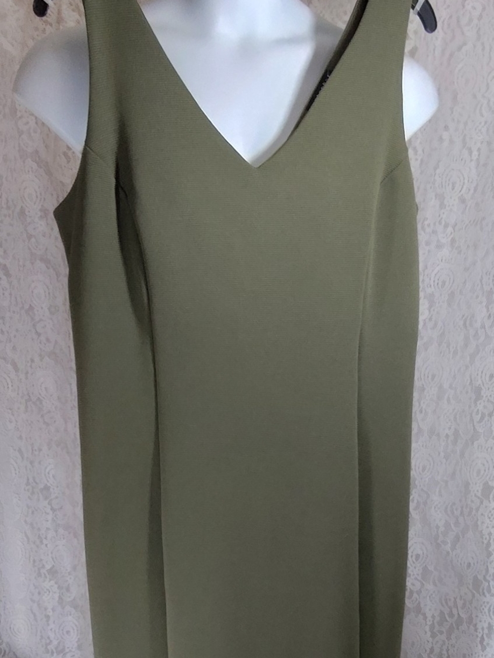 Metaphor Olive Ribbed Sheath Dress - Picture 3 of 6